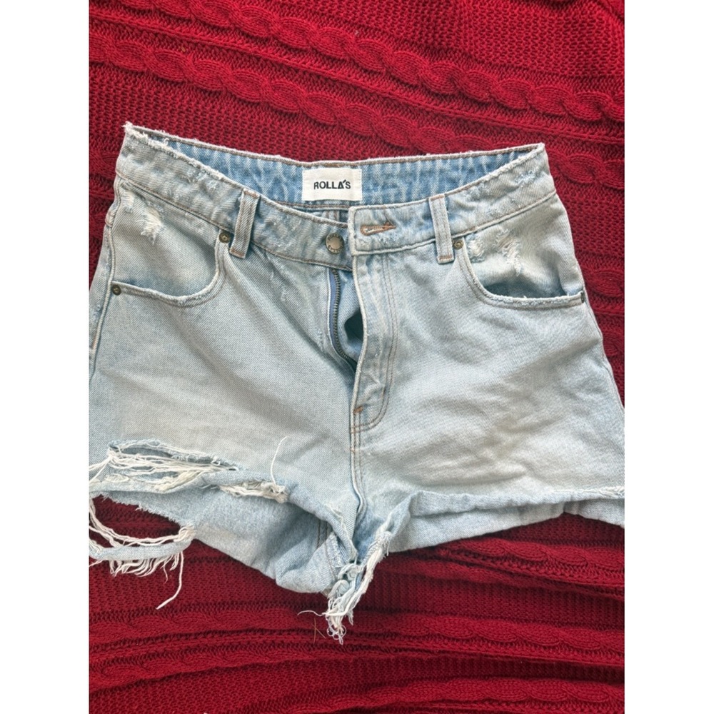 Rolla's Distressed Denim Cutoff Shorts | Light Wash | Festival Summer Staple - Picture 3 of 16